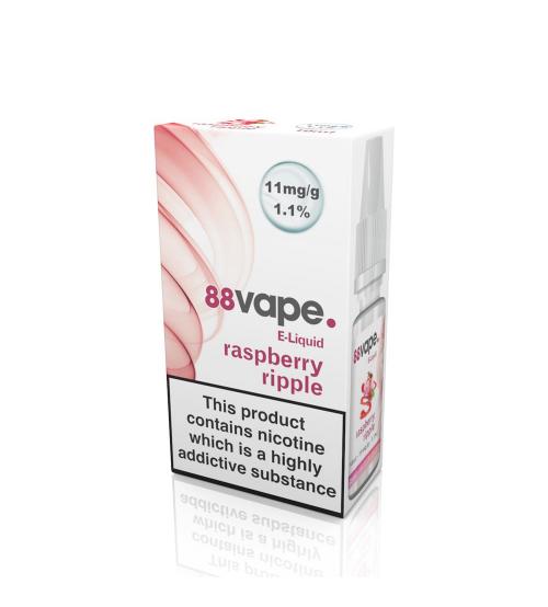 88Vape S10005 Raspberry Ripple 11mg E-Liquid 10ml - Pack of 20