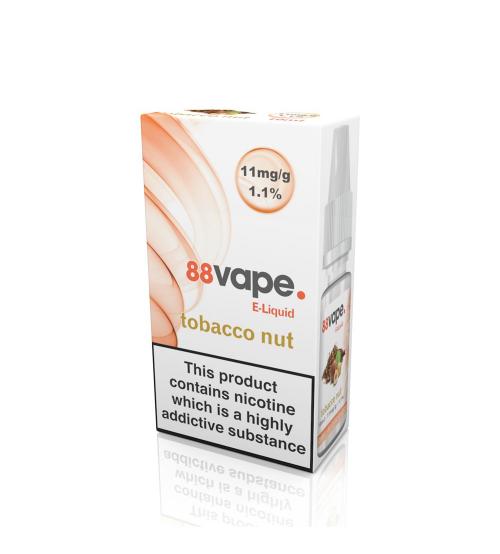 88Vape S10013 Tobacco Nut 11mg E-Liquid 10ml - Pack of 20
