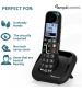 AmpliComms ATL1423440 BigTel 1500 Solo Digital Cordless Phone with Amplified Audio - Black
