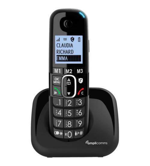 AmpliComms ATL1423440 BigTel 1500 Solo Digital Cordless Phone with Amplified Audio - Black