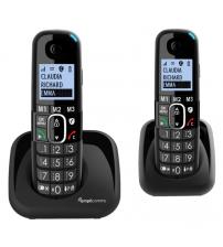 AmpliComms ATL1423457 BigTel 1502 Twin Digital Cordless Phone with Amplified Audio - Black