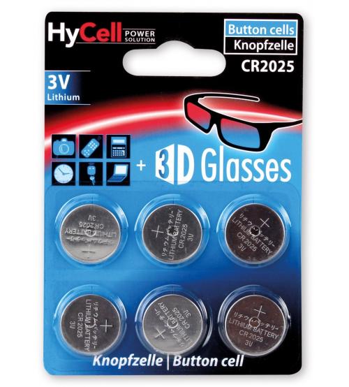 Ansmann 1516-0027 HyCell CR2025 3V Lithium Coin Cells Carded 6
