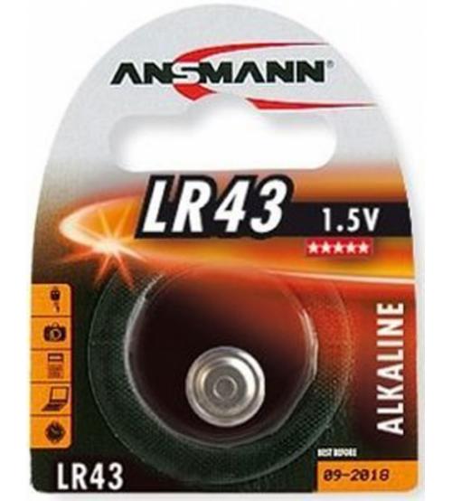 Ansmann 5015293 LR43 1.5V Alkaline Coin Cells Carded 1