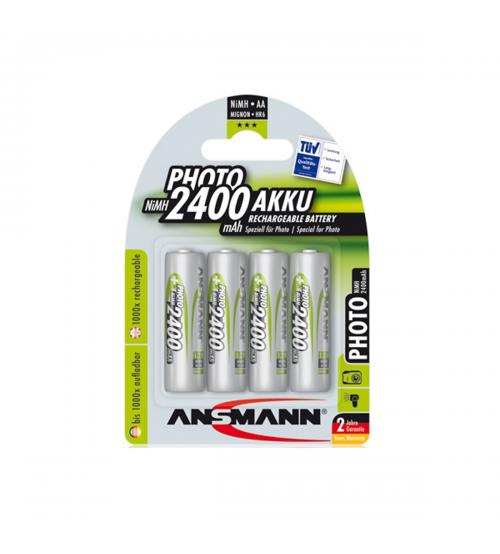 Ansmann 5030482 NiMH AA AkkuPower Rechargeable 1.2v Batteries 2400mAH - Pack of 4