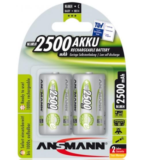 Ansmann 5030912 2500mAh C MaxE 1.2V Rechargeable Battery Carded 2