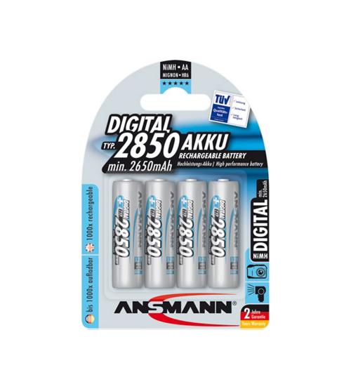 Ansmann 5035092 NiMH AA Akku Rechargeable 1.2V 2650mAH Batteries Carded 4