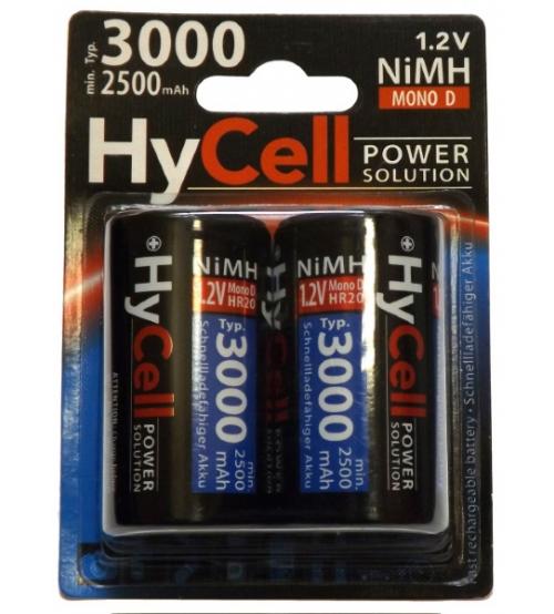 Ansmann 5035312 NiMH HyCell Rechargeable D 3000mAh Batteries Carded 2