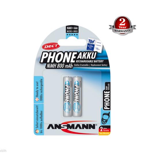 Ansmann 5035332 PhoneAkku NiMH 800mAh AAA Rechargeable Batteries Carded 2