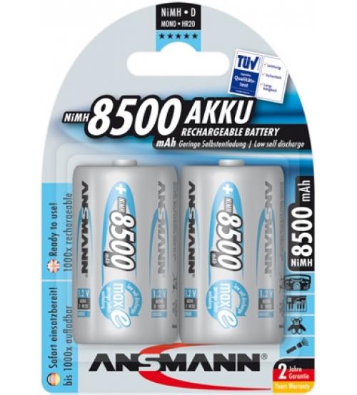 Ansmann 5035362 8500mAh MaxE 1.2V D Rechargeable Batteries Carded 2
