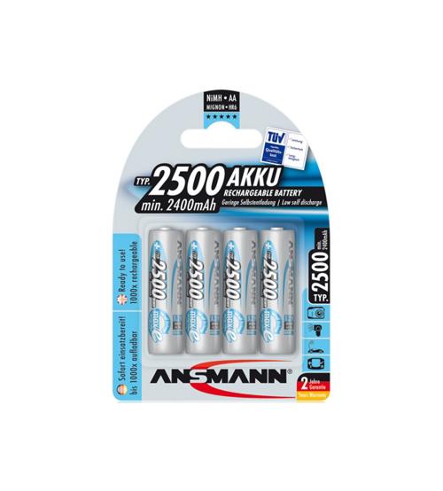 Ansmann 5035442 NiMH AA Akku Rechargeable 1.2V 2400mAH Batteries - Pack of 4