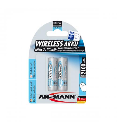 Ansmann 5035483 NiMH AA AkkuPower Rechargeable 1.2v Batteries 2100mAH - Pack of 2