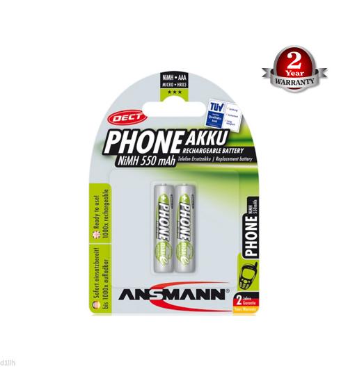 Ansmann 5035523 PhoneAkku NiMH 550mAh AAA Rechargeable Batteries Carded 2
