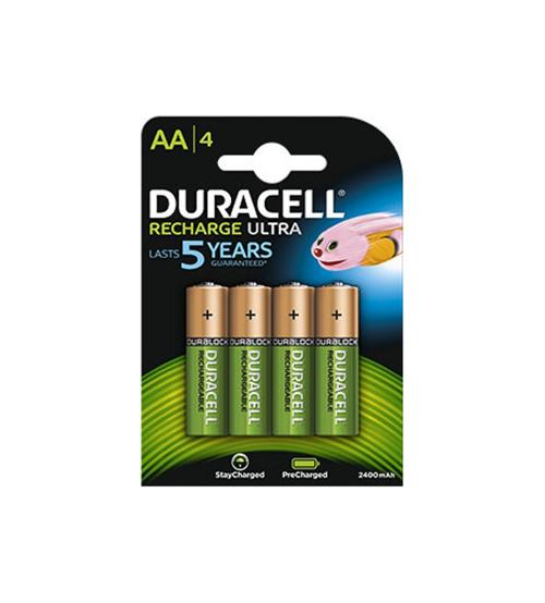 Duracell DURAA2400R2U Pre-charged Rechargeable  AA Batteries 2400mAH - Pack of 4