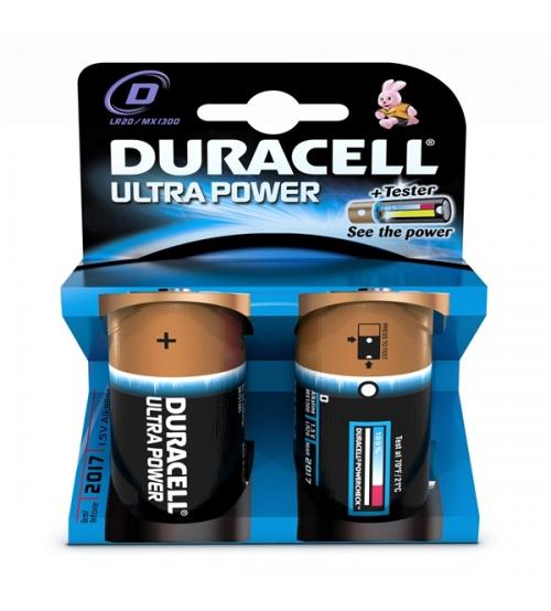 Duracell MX1300B2 1.5V Ultra Power D Batteries Carded 2