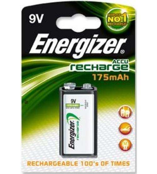 Energizer 635584 NiMH PP3 9V 175mAh HR22 Rechargeable Batteries Carded 1