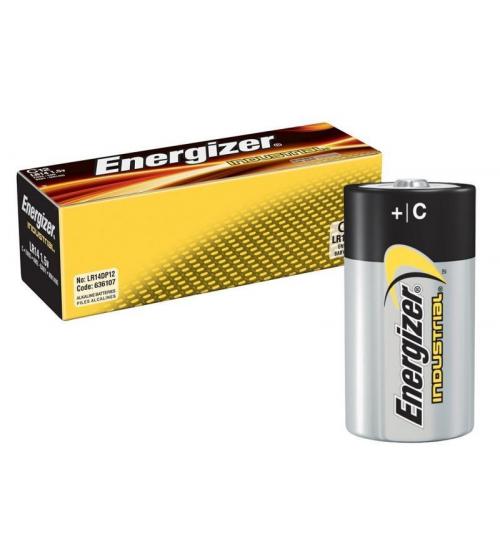 Energizer 636107 C Size Industrial Alkaline Batteries (Pack of 12)