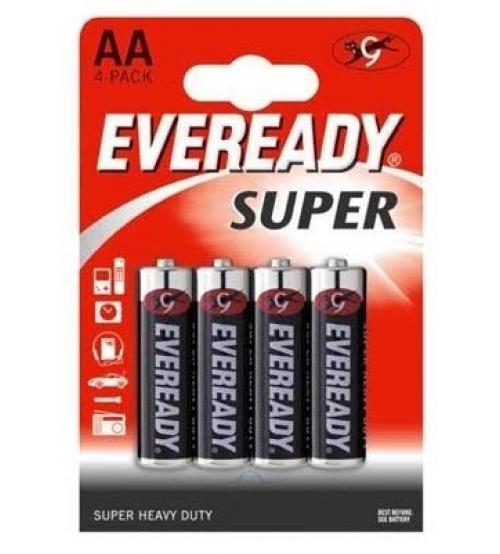 Energizer 637084 Eveready Super AA Standard Zinc Batteries Carded 4