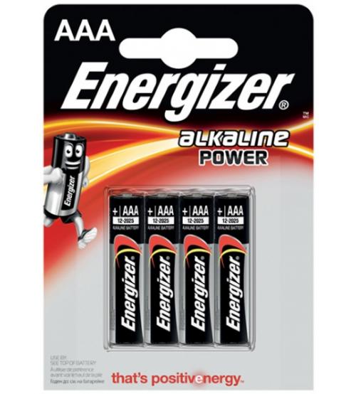 Energizer E300132600 Alkaline Power AAA Batteries Carded 4