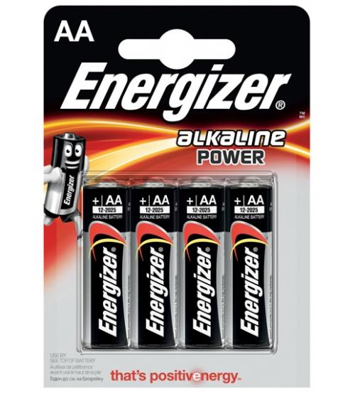 Energizer E300132900 Standard Alkaline Power AA Batteries Carded 4