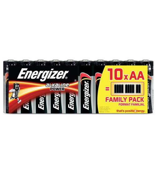 Energizer E300172900 Alkaline Power Family Pack AA Batteries Carded 10
