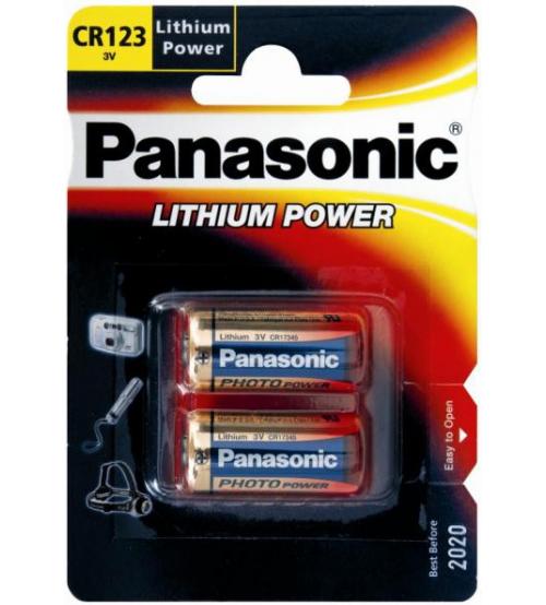 Panasonic CR-123AL/2BP 3V Photo Lithium Battery Carded 2
