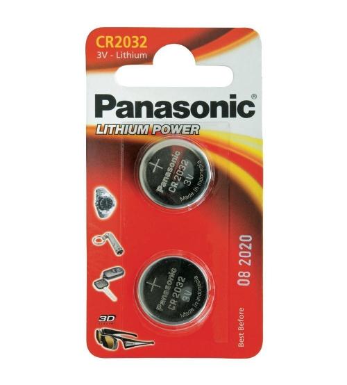 Panasonic CR2032 3V Lithium Coin Cell 1 Card of 2 Cells