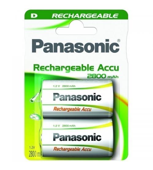 Panasonic HHR-1SRE/2B Ready to Use 2800mAh D Batteries Carded 2