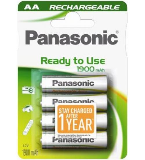 Panasonic HHR-3MVE/4BC Ready to Use Rechargeable AA 1900mAh Batteries Carded 4
