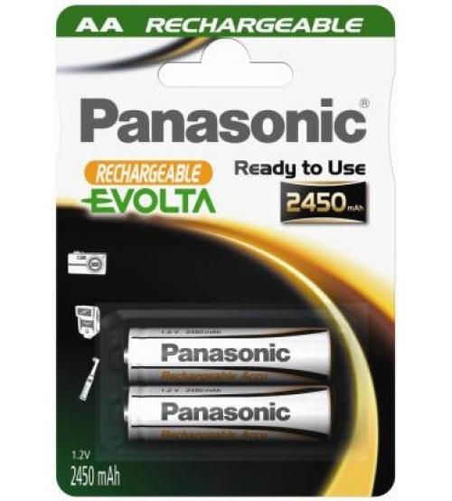 Panasonic HHR-3XXE/2BC Rechargeable Evolta AA 2450mAh Batteries Carded 2