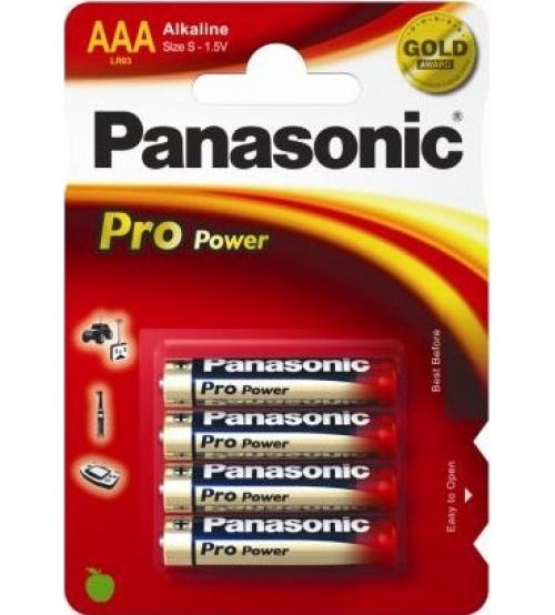 Panasonic LR03PPG/4BP Pro Power Gold Alkaline AAA Batteries Carded 4