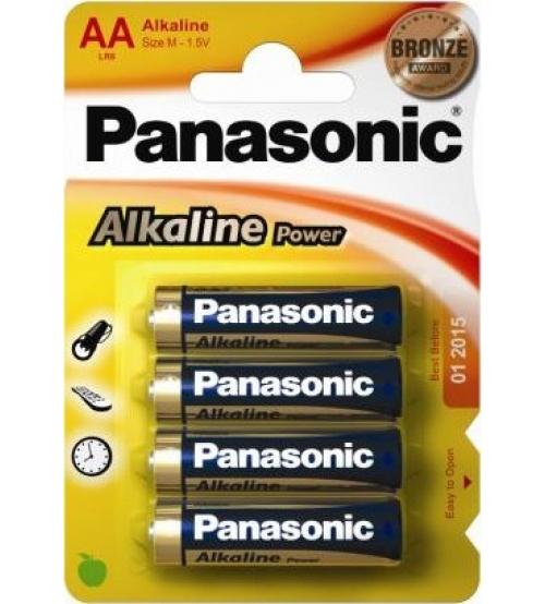 Panasonic LR6APB/4BP Alkaline Power Bronze AA Batteries Carded 4