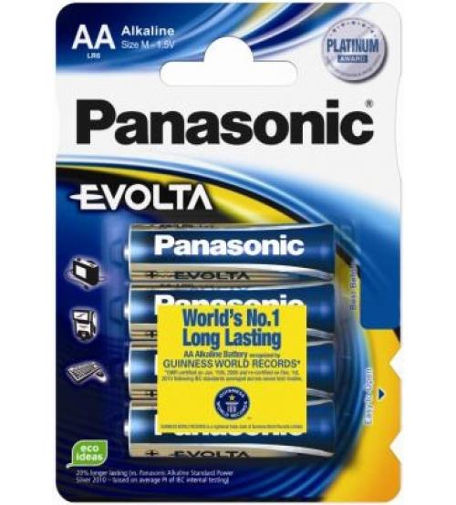 Panasonic LR6EGE/4BP Evolta AA Alkaline Batteries Carded 4