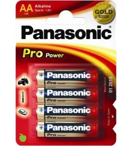 Panasonic LR6PPG/4BP Pro Power Gold AA Alkaline Batteries Carded 4