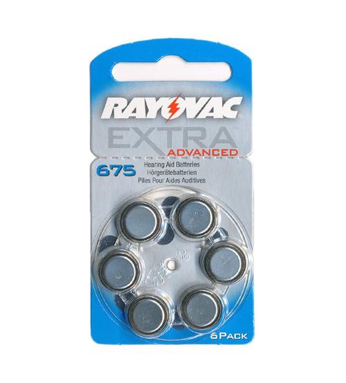 Rayovac RAY675EA-6 Extra Advanced 1.4V Zinc Air Hearing Aid Batteries Carded 6