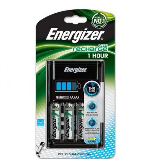 Energizer 638892 1 Hour Battery Charger Fast-Charging Accu with 4x AA/AAA 2300mAh Batteries