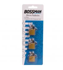 Bossman 3PC 20mm Compact Mini Suitcase Travel Luggage Padlocks with 2 Keys