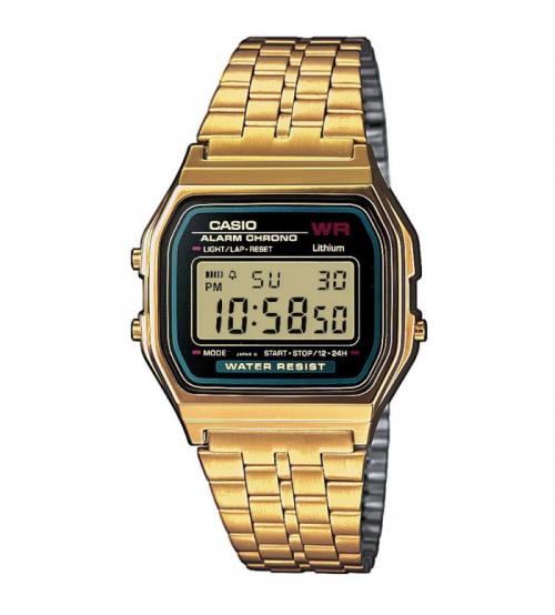 Casio A159WGEA-1EF Retro LCD Watch - Gold Tone