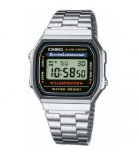 Casio A168WA-1YES Classic Digital Watch - Silver with Black Case