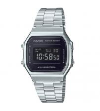 Casio A168WEM-1EF Classic Digital Watch - Silver with Black Case