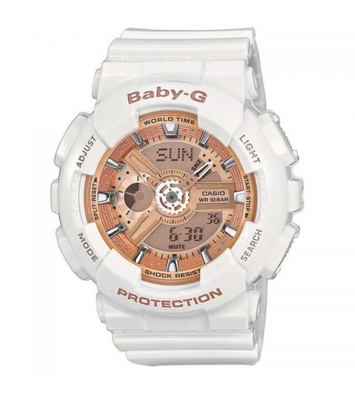 Casio BA-110-7A1ER Baby-G Combination Watch with 5 Alarms - White
