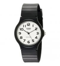 Casio MQ-24-7BLL Mens Watch with White Dial Analogue Display and Black Resin Strap