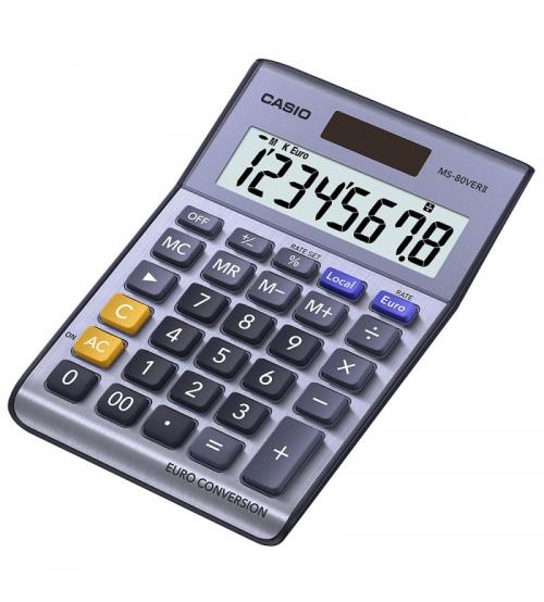 Casio MS80E-WK 8 Digit Desk Calculator with Euro Conversion