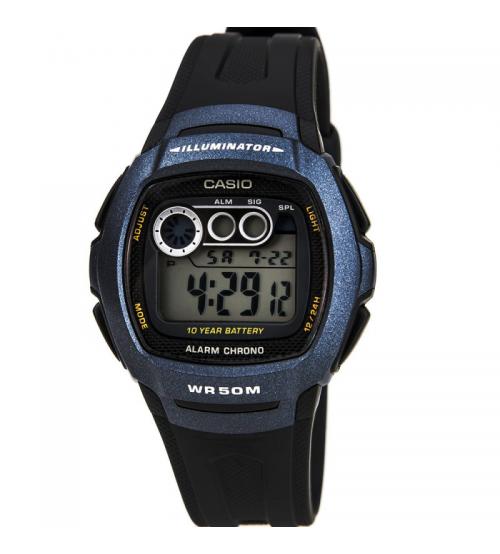 Casio W-210-1BVES Mens Digital Resin Strap Watch - Black