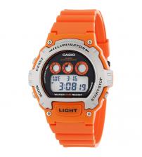 Casio W-214H-4AVEF Illuminator Sports Digital Chronograph Watch - Orange