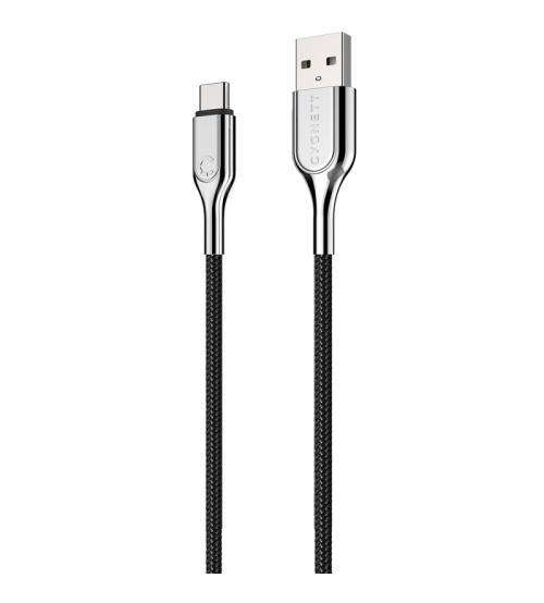 Cygnett CY2681PCUSA Armoured 2.0 USB-C to USB-A (3A/60W ) Cable 1M- Black