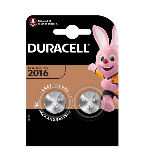 Duracell CR2016-C2 Lithium 3V Coin Cell 1 Card Of 2 Cell