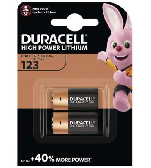 Duracell CR123-C2 3V Photo Lithium Battery Carded 2