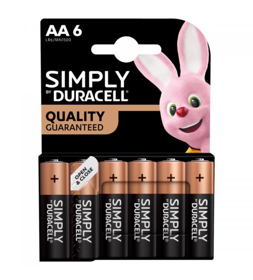 Duracell MN1500B6SIMPLY Duracell Simply Alkaline Battery AA Size - 6 pack
