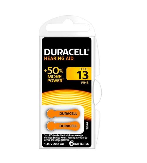 Duracell S492 13 Hearing Aid Batteries - Pack of 6