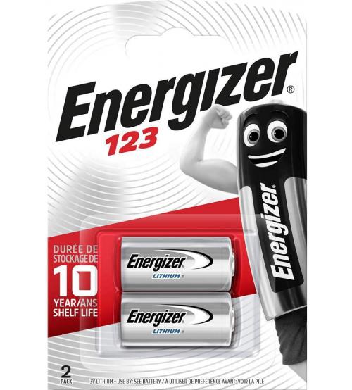 Energizer 628289 CR123A 3V Photo Lithium Battery Carded 2